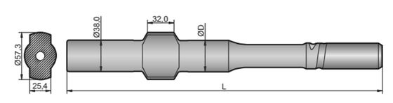 Adaptador de la caña del taladro T38 para Montabert H50 H60 H70